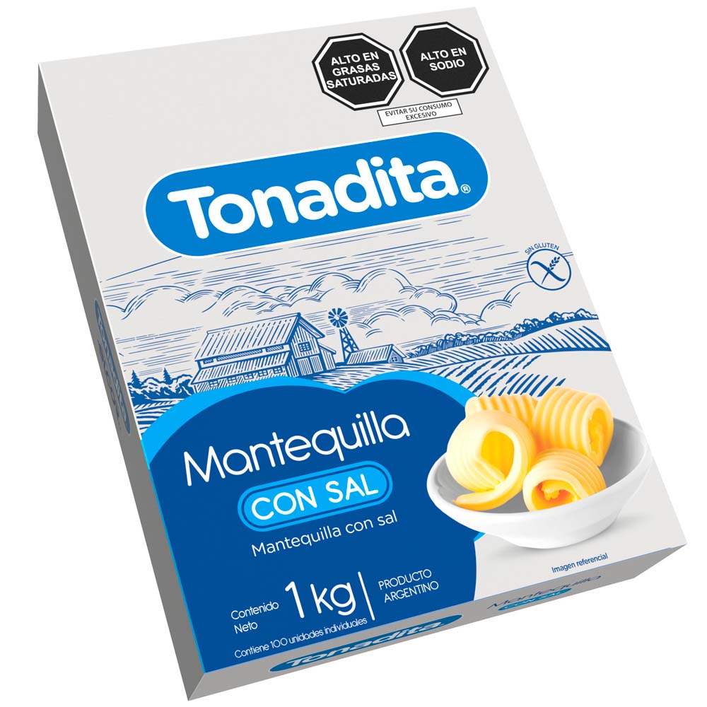 Mantequilla con Sal TONADITA Caja 10g Paquete 100un