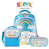 Pack Mochila + Lonchera + Cartuchera Scool 3D Magic Cinnamoroll