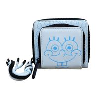 Billetera Monedero Mujer Bob Esponja Ecocuero Celeste