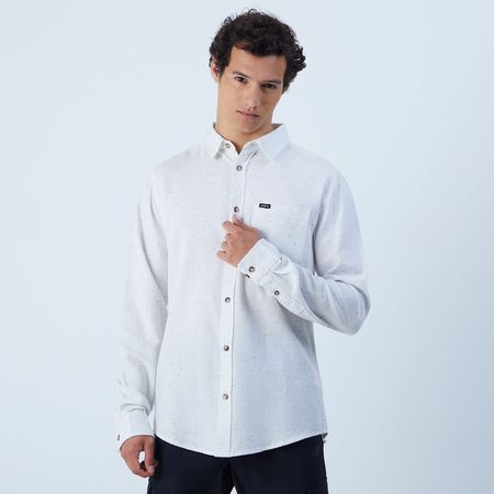 Camisa Hombre Solid Puntos Manga Larga Aereal BLANCO XL