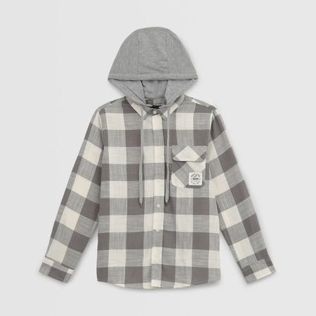 Camisa Para Teen Niño Aereal Malibu Cuadros Ecru Talla 16X