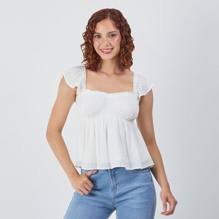 Blusa Mujer Cosmo Manga Corta Amc BLANCO L