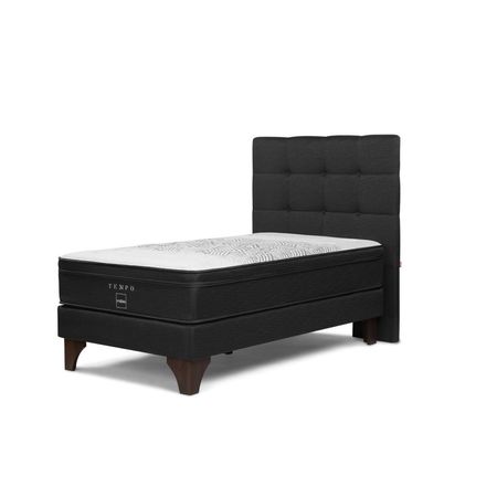 Dormitorio Europeo Tempo 1.5 Plazas + Respaldo Issey Grafito