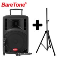 Parlante Portátil BARETONE MAX12EX 200W RMS Efectos de micrófono + SOPORTE