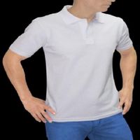 Polo Cuello Camisero Manga Corta Blanco S