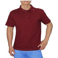 Polo Cuello Camisero Manga Corta Guinda M