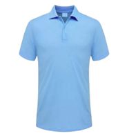 Polo Cuello Camisero Manga Corta Celeste M