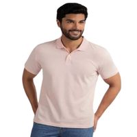 Polo Cuello Camisero Manga Corta Rosado L