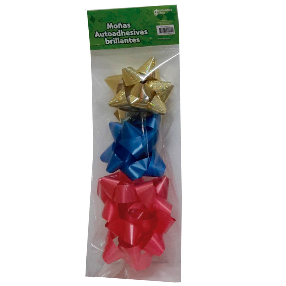 Moños grandes Metalicos Bx3 DISTRIBUIDORA GRÁFICA