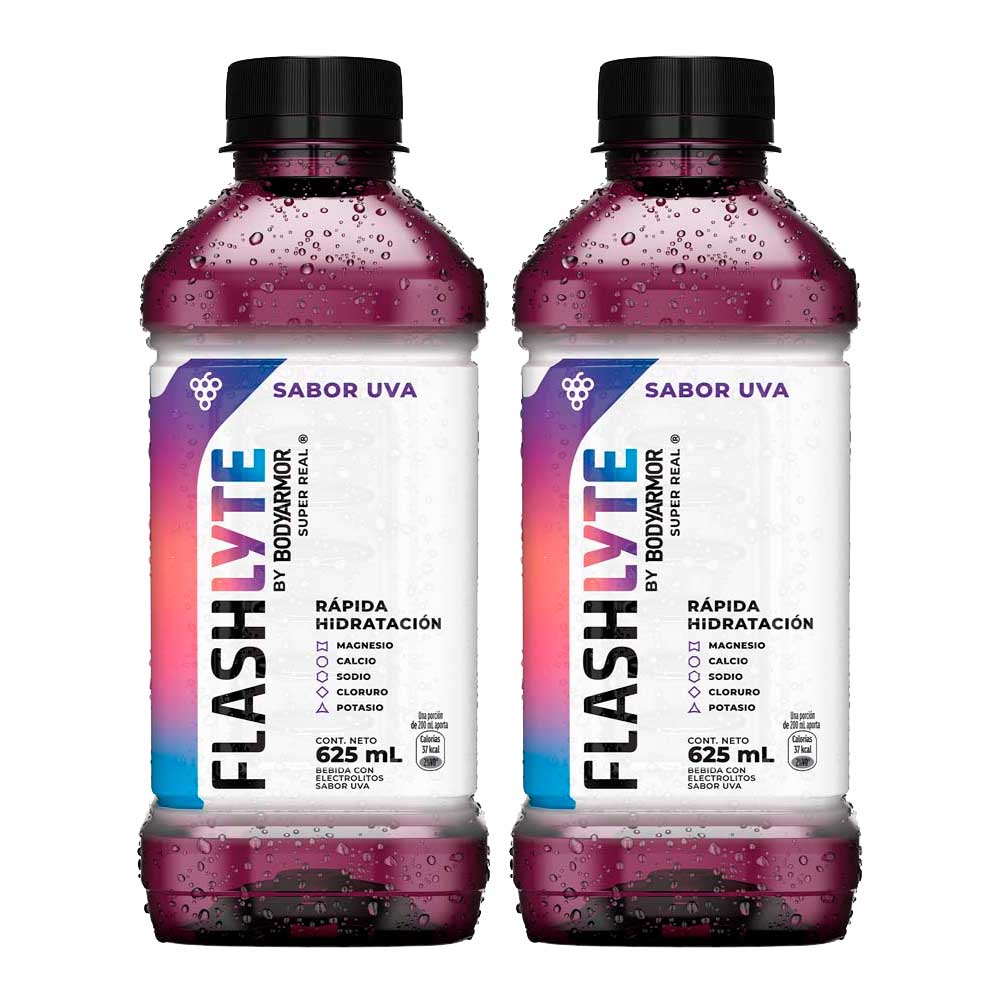 Pack Rehidratante FLASHLYTE Sabor a Uva Botella 625ml x2un