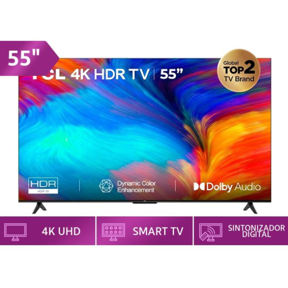 Televisor TCL 55"" Google Tv, 4K Ultra HD-55P635