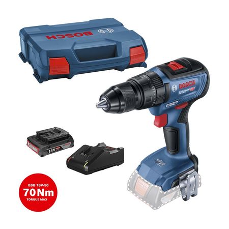 Taladro Percutor GSB 18V-50 + 1 Batería 2Ah Bosch