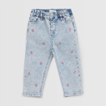 Jean Para Bebe Niña Baby Circus Flowers Azul Talla 18M