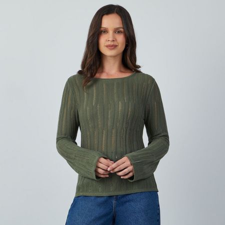 Chompa Mujer Net Manga Larga Malabar VERDE S