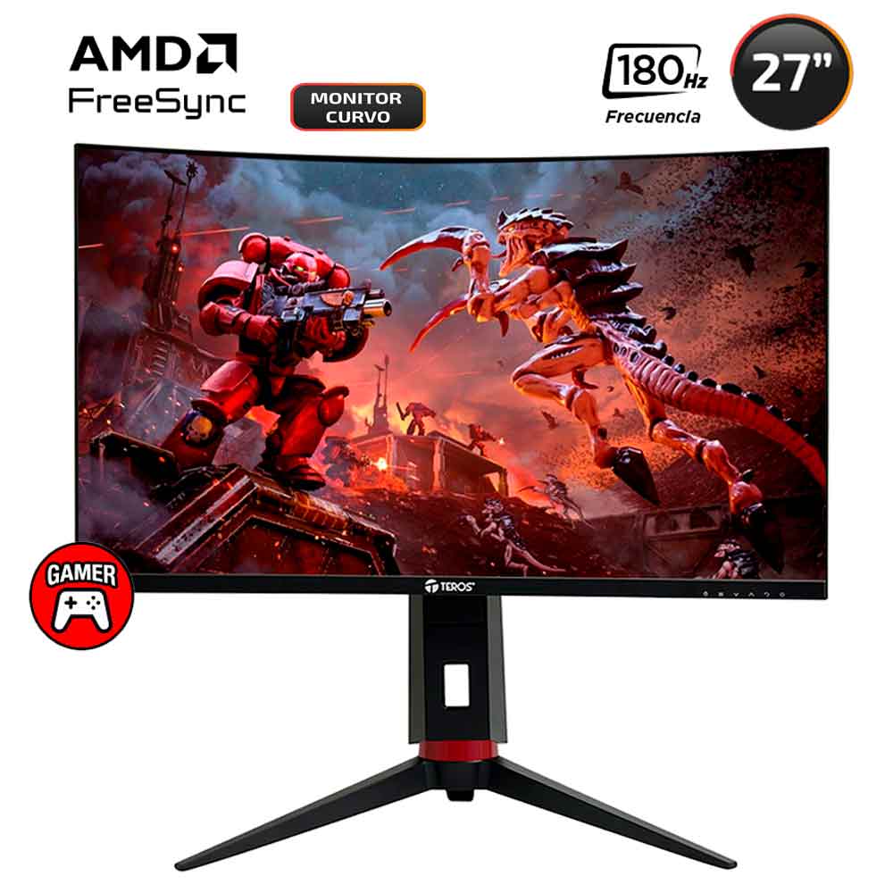 Monitor Gamer Curvo Teros 27 180Hz 1MS FHD VA Vesa FreeSync TE-2766G
