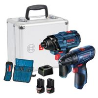 Taladro Atornillador 3/8"" + Atornillador de Impacto 1/4"" Hex 12V Bosch 0601.9G8.0E3-000