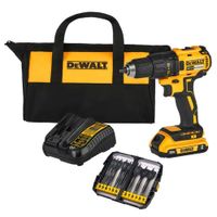 Taladro Atornillador 1/2"" 20V Brushless 1 Bat y Carg + Set de Brocas 1/4"" Hex 8 Pzs DCD7771D1-K10