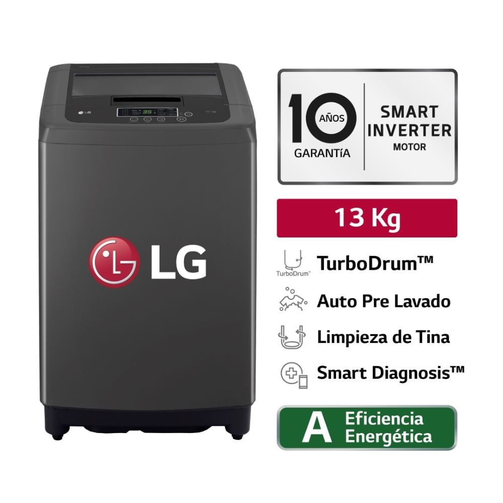Lavadora LG Carga Superior 13 Kg WT13BPBK Negro