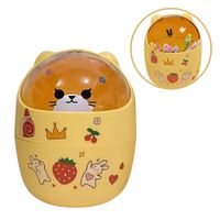 Organizador De Escritorio Mini Tacho Con Stickers Amarillo  861AM05
