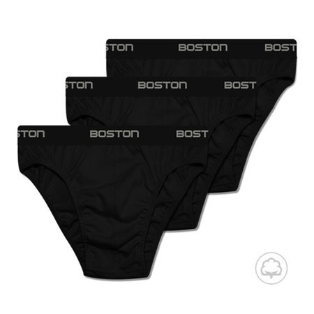 Pack X 3 Bikini Deportivo Con Elastico Visible Boston Negro PACK X 3 BIKINI DEPORTIVO BOSTON