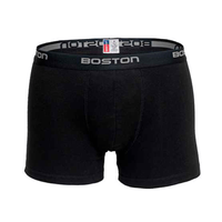PACK X 3 BOXER CORTO RIB LICRADO BOSTON NEGRO