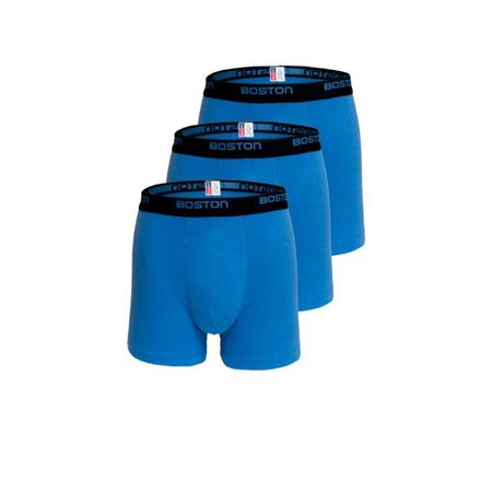 Pack X 3 Boxer Corto Rib Licrado Boston Cobalto PACK X 3 BOXER CORTO BOSTON