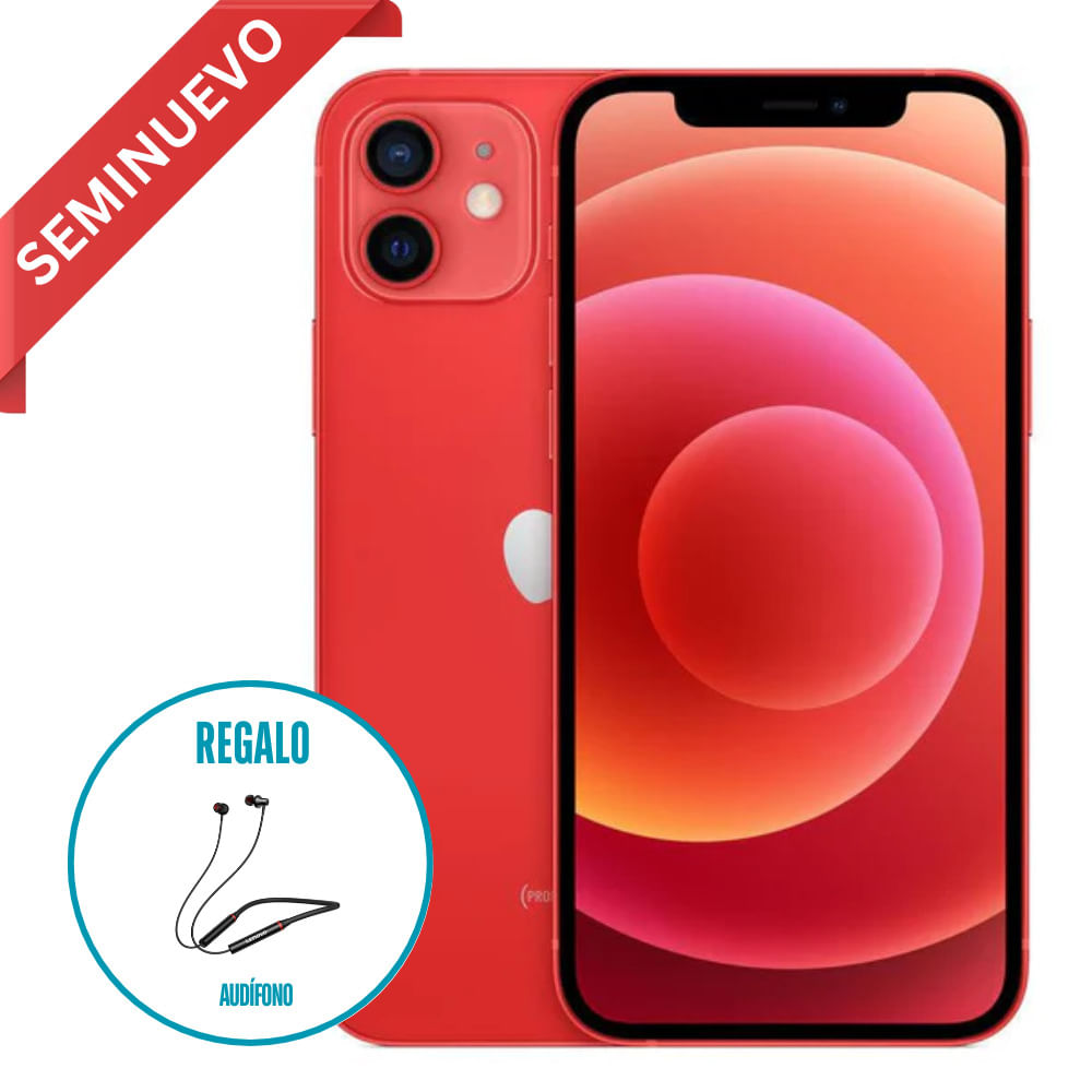 IPHONE 12 128 GB, Reacondicionado color RED + REGALO