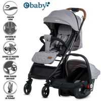 Coche Maleta «TRAVEL HAPPY» con Porta Bebé Gris