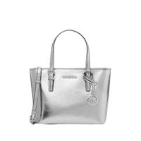 Cartera Doble Asa MICHAEL KORS XS Metallic Top-Zip Tote Bag - Plateado