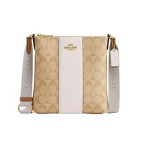 Cartera Crossbody COACH Mini Rowan Stripe Light Khaki
