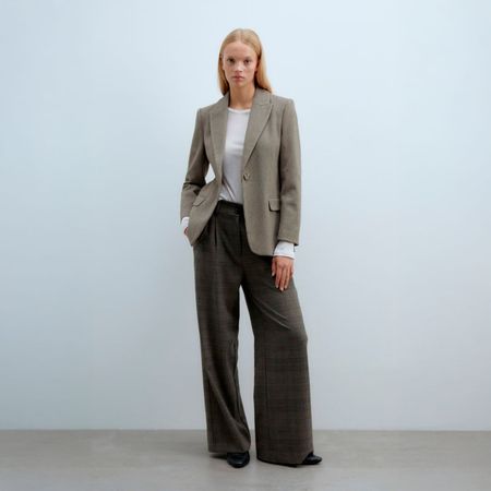 Pantalón Pinzas Sfera Mujer Marrón M