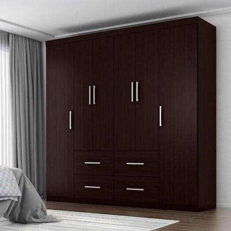 Ropero Supremo 6 Puertas 4 Cajones Nogueira