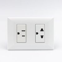 TOMACORRIENTE DOBLE 1 AMERICN Y 1 UNIVERSAL  SINTHESI S22 PLACA BLANCA Y DADO BLANCO
