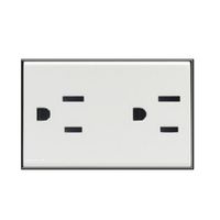 DADO TOMACORRIENTE DUPLEX AMERICANO CON TIERRA DE 3 MODULOS SINTHESI S17 BLANCO