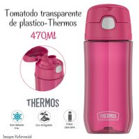 Tomatodo Thermos Transparente de 470 ml - Rosado