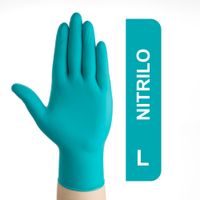 Guantes De Nitrilo Premiun Alto Riesgo Verdes Talla L Caja 100 Und
