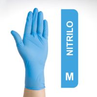 Guantes De Nitrilo Descartables Celestes Talla M Caja 100 Und
