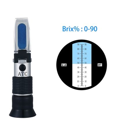 Refractometro ATC 0-90% Brix Azucar Miel Jugos Soluciones