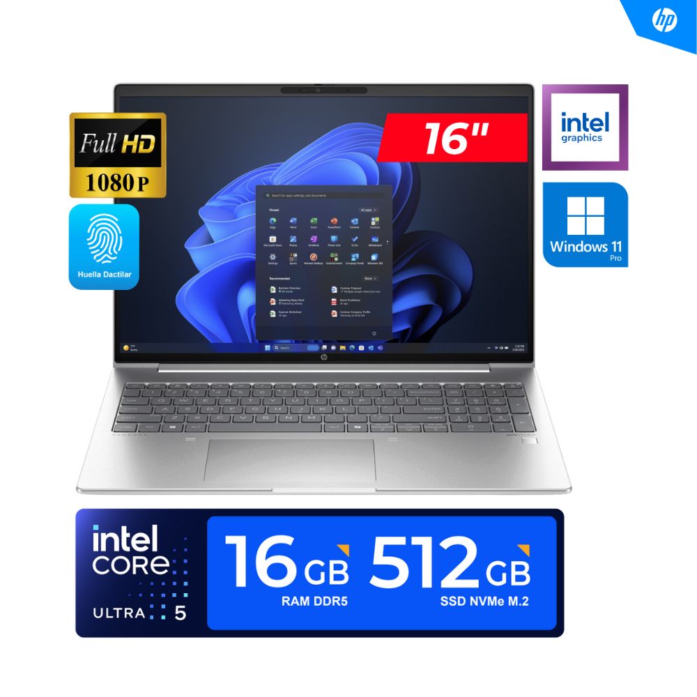 LAPTOP HP PROBOOK 460 G11 15.6"" FHD Core™Ultra i5-125U 4.30GHz 16GB DDR5 512GB SSD WINDOWS 11 PRO