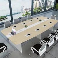 ESCRITORIO DMUEBLES 300 CM BEIGE BLANCO MESA TRABAJO CONFERENCIA ZAPMAN