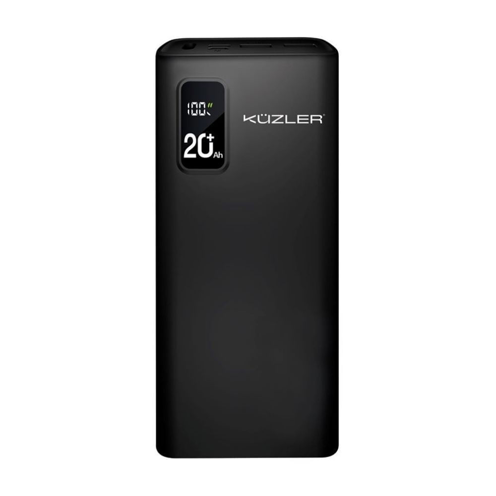 Powerbank Cargador KUZLER Modelo 105N 20000mAh Carga Rápida en Color Negro