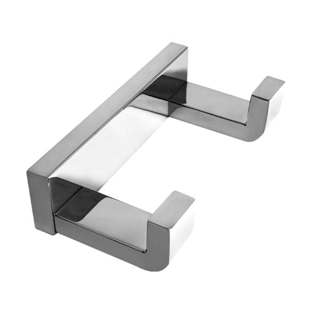 Perchero Doble Vainsa Glamour Plata de Metal para Baño