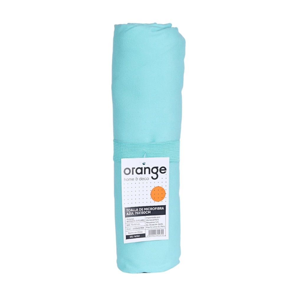 Toalla de Microfibra Azul 75x150cm Orange