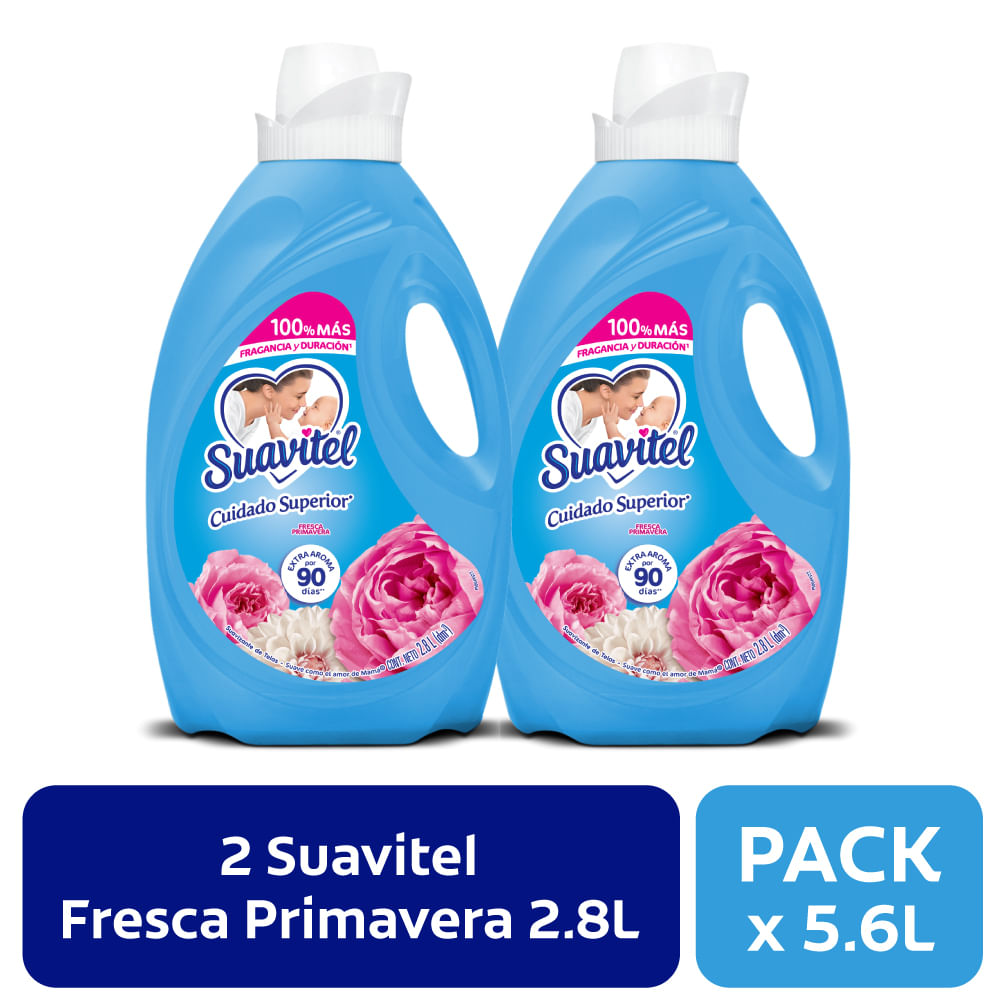 Pack SUAVITEL Suavizante Fresca Primavera Botella 2.8L x 2un