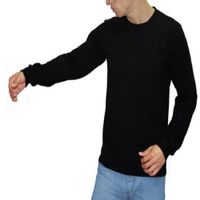 Polo Cuello Redondo Manga Larga Negro M