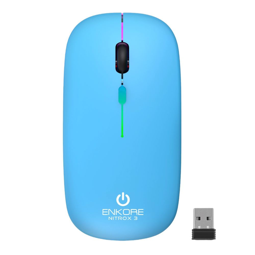 Mouse Enkore Nitrox 3 ENK M205 Bluetooth 1200 DPI Celeste