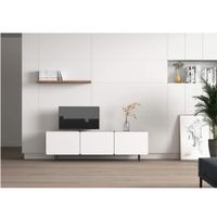Mueble de TV Moderno Zac Marrón/Blanco 3 Puertas R&R MUEBLES