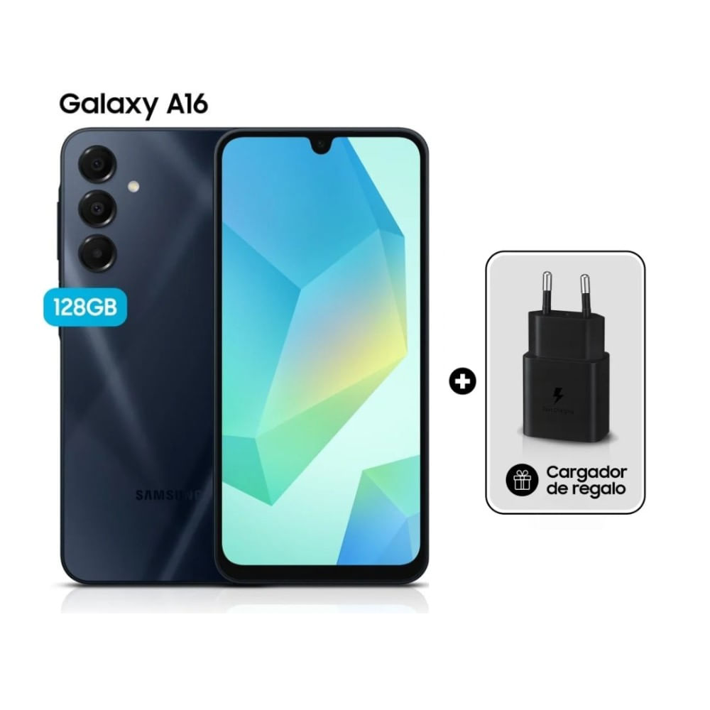 Celular Samsung Galaxy A16 4GB RAM 128GB Negro + Cargador