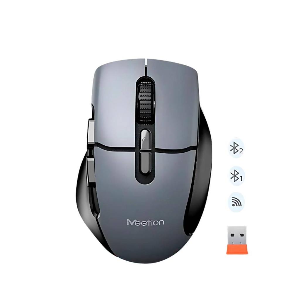 Mouse BTM001 MEETION Inalámbrico Bluetooth Recargable y Ergonómico Negro