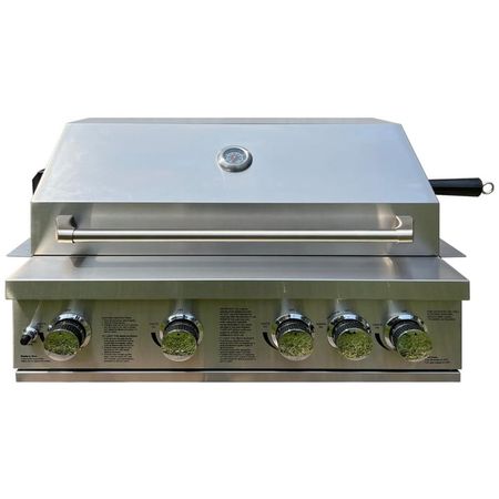 Parrilla A Gas 4 Quemadores+Quemador Posterior Infrarrojo Acero Inox